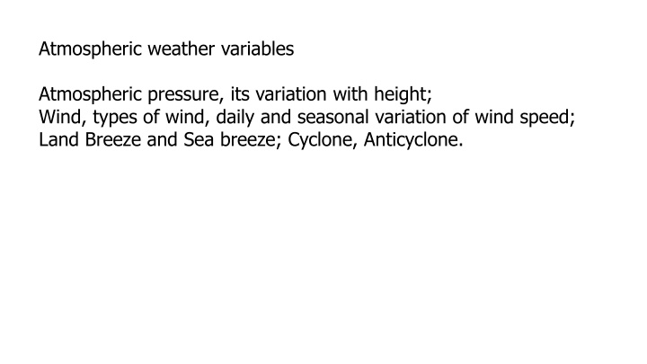 atmospheric weather variables