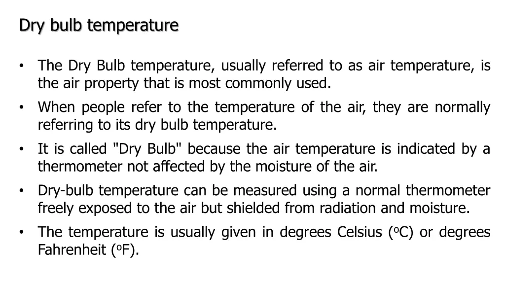 dry bulb temperature