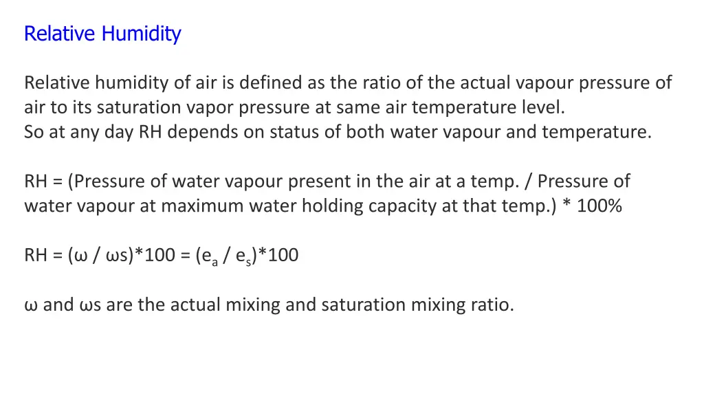 relative humidity