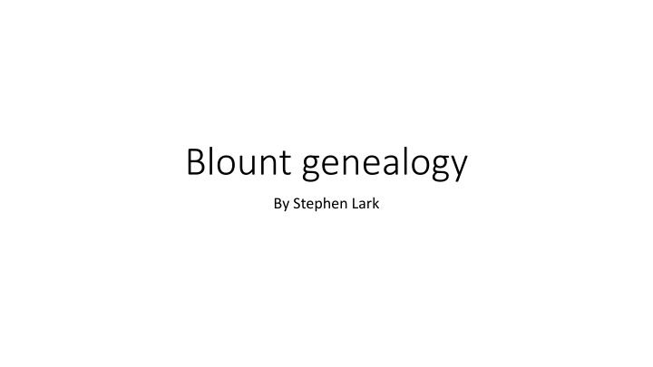 blount genealogy