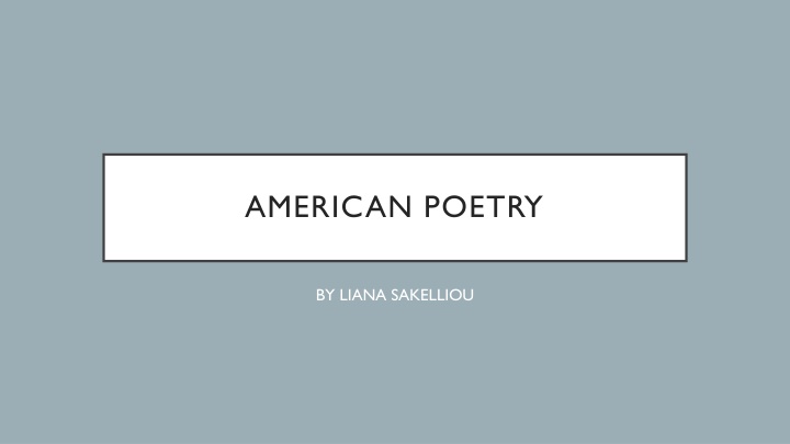 american poetry