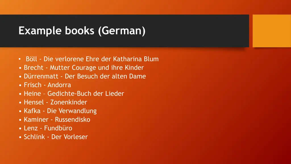 example books german