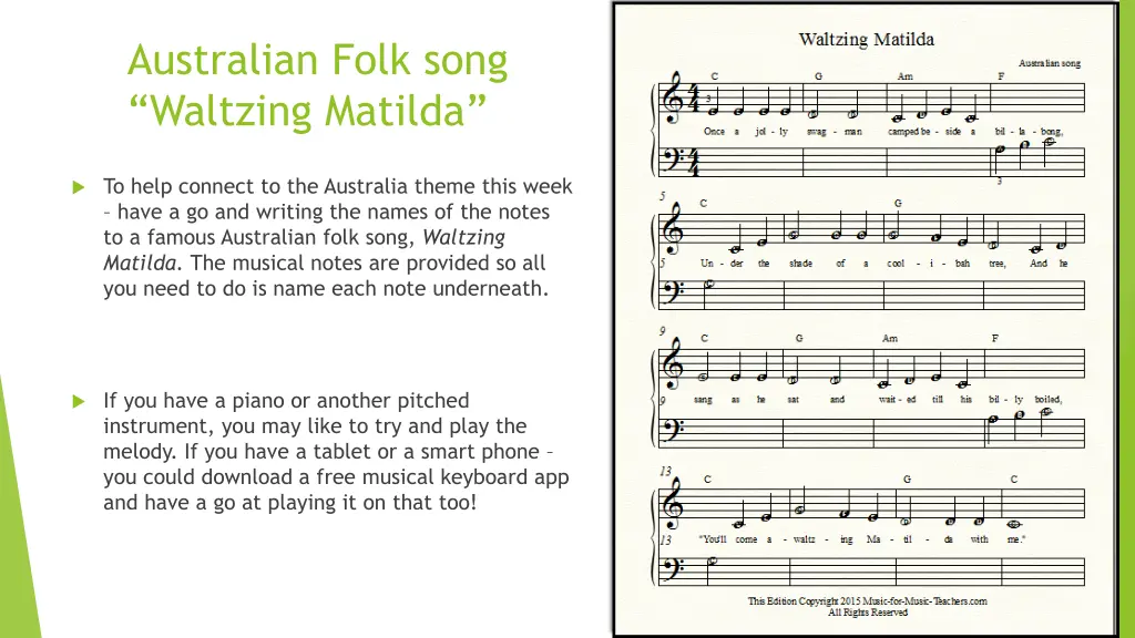 australian folk song waltzing matilda