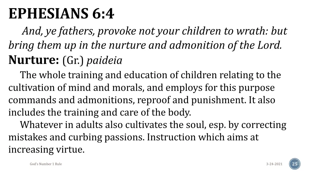 ephesians 6 4 and ye fathers provoke not your