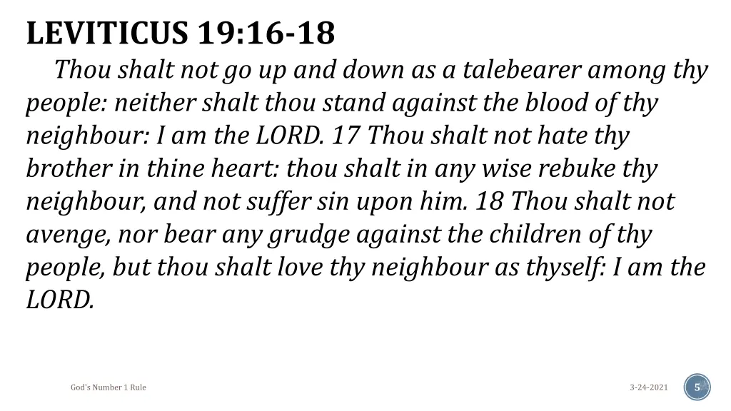 leviticus 19 16 18 thou shalt not go up and down