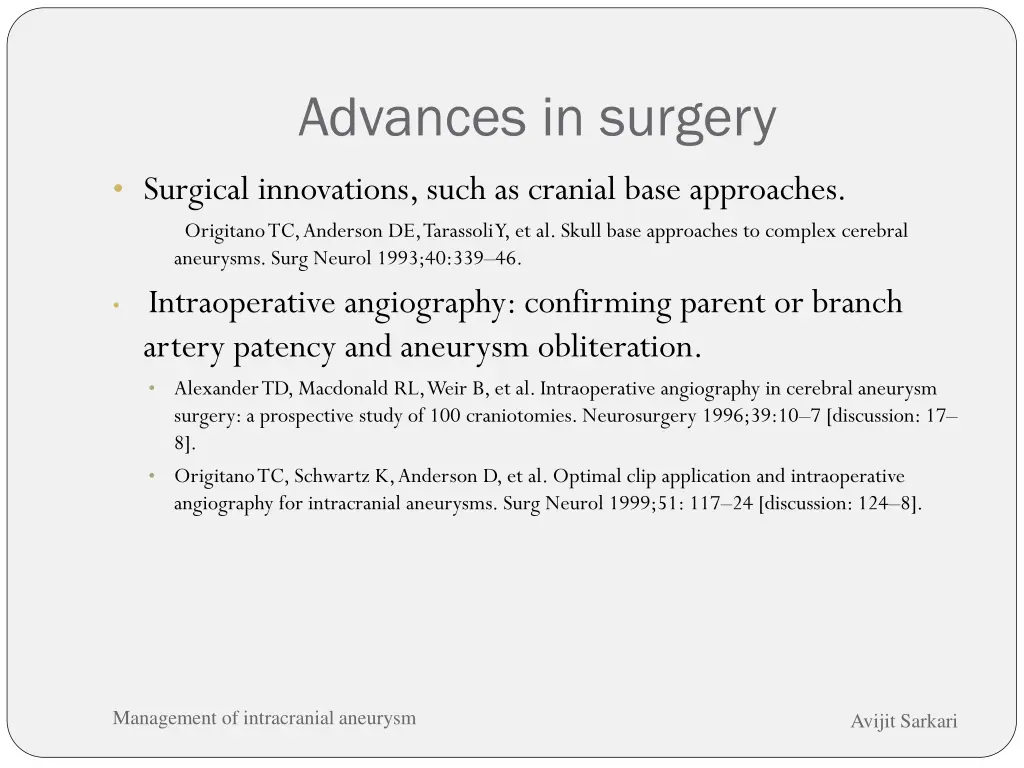 advances in surgery