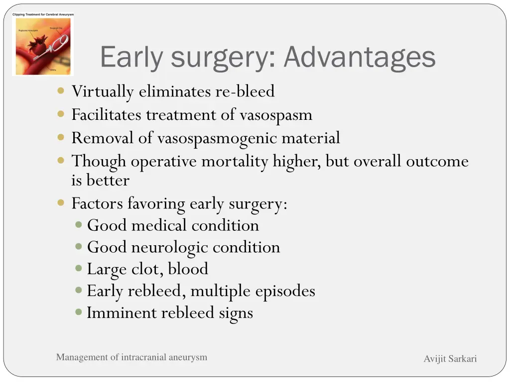 early surgery advantages virtually eliminates