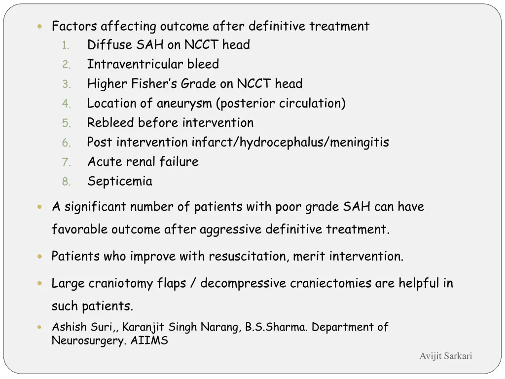 factors affecting outcome after definitive