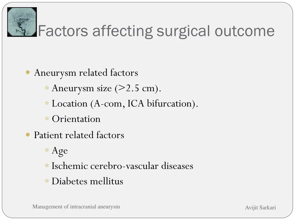 factors affecting surgical outcome