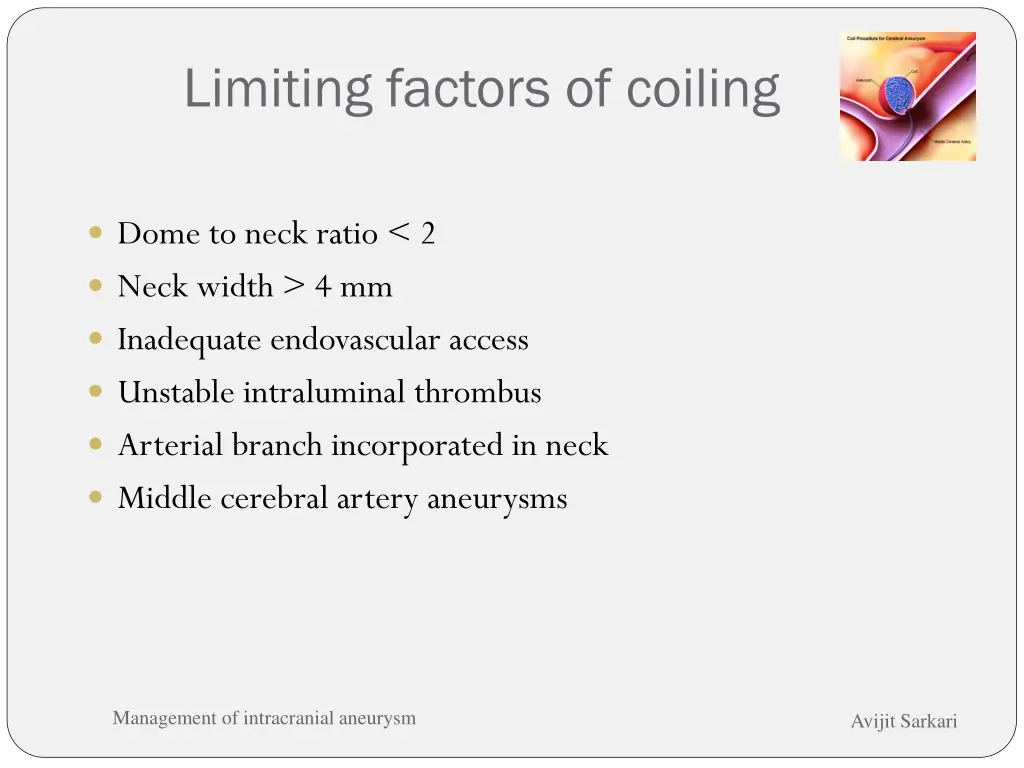 limiting factors of coiling