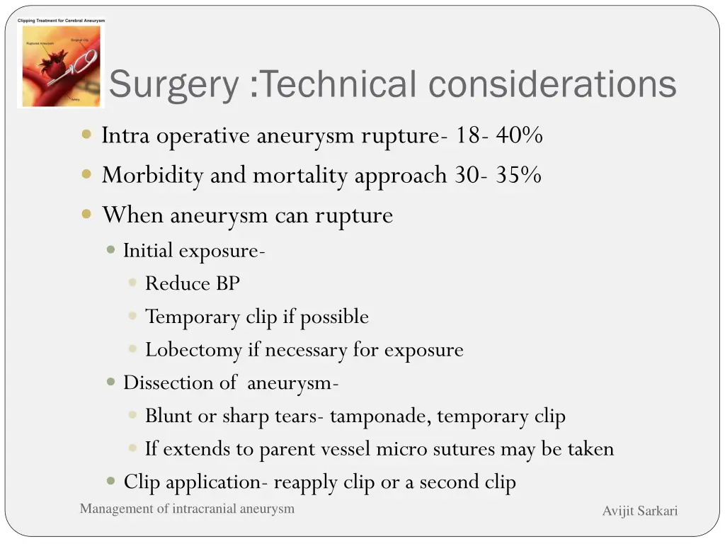 surgery technical considerations 2