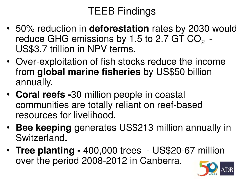 teeb findings