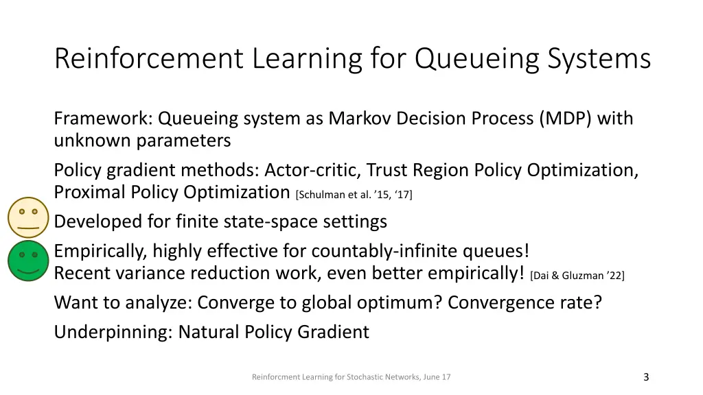 reinforcement learning for queueing systems