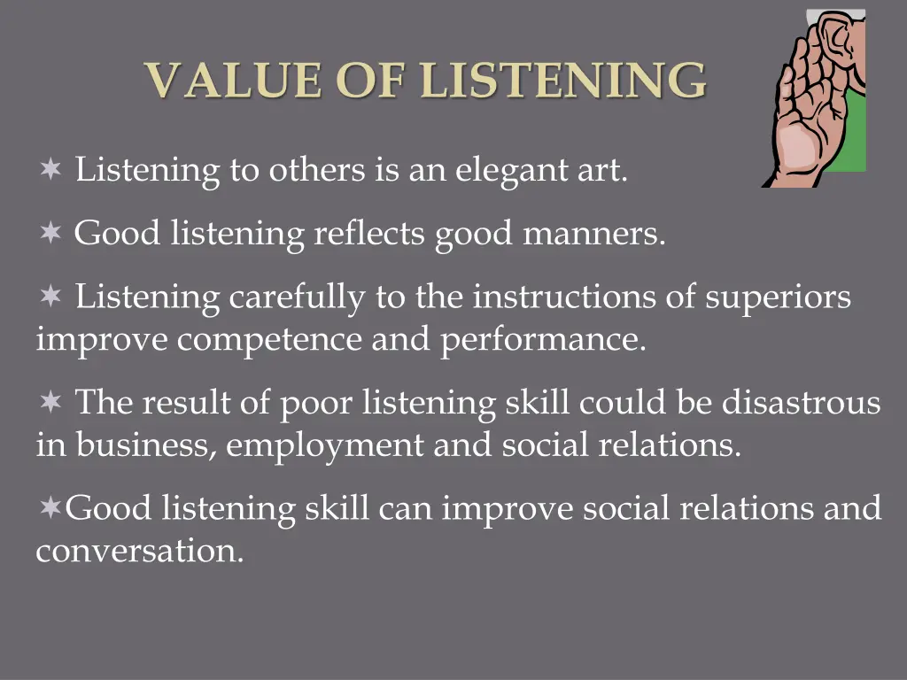 value of listening