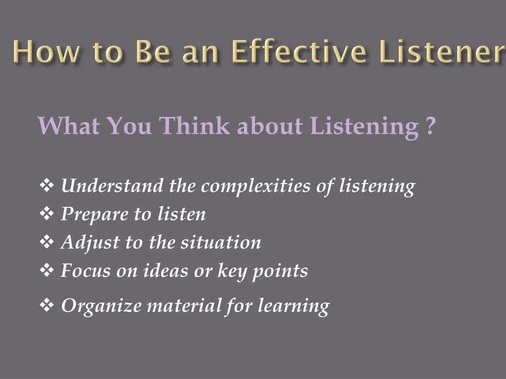 what you think about listening