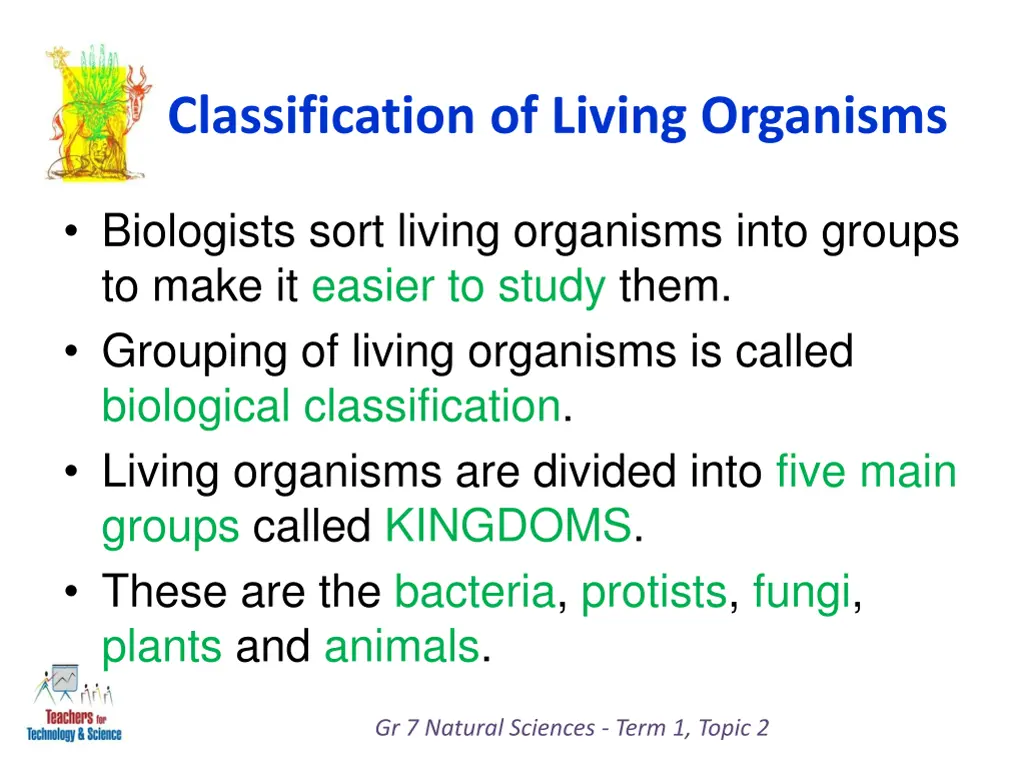 classification of living organisms