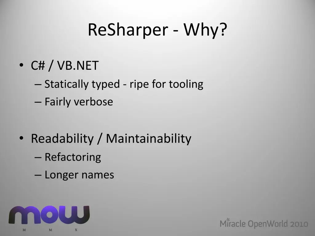 resharper why 1