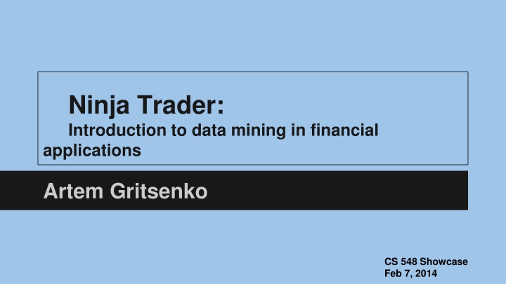 ninja trader introduction to data mining