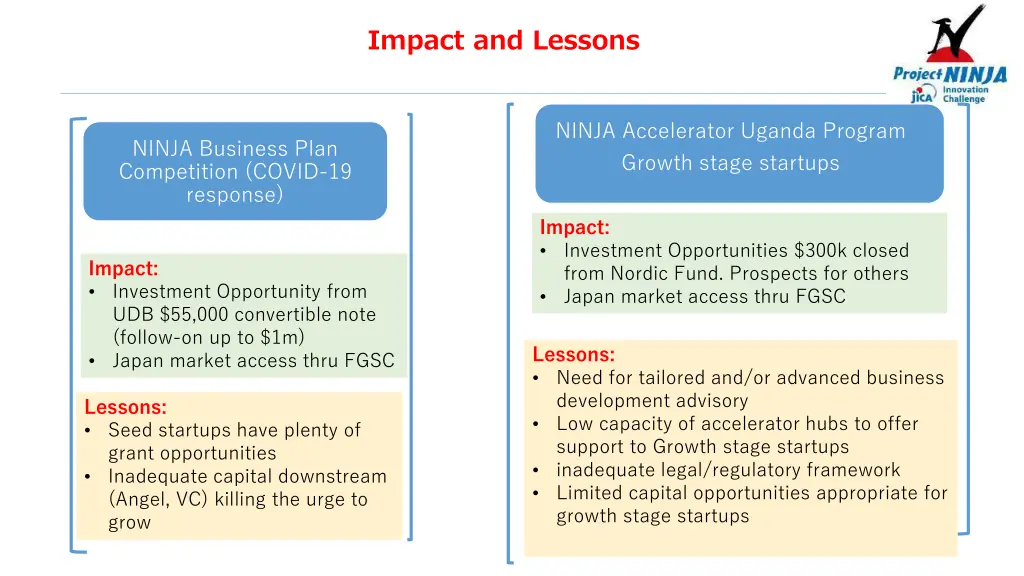 impact and lessons