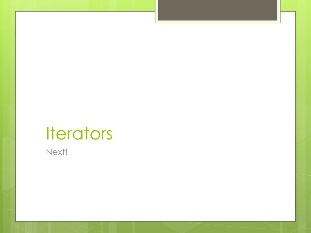 iterators next