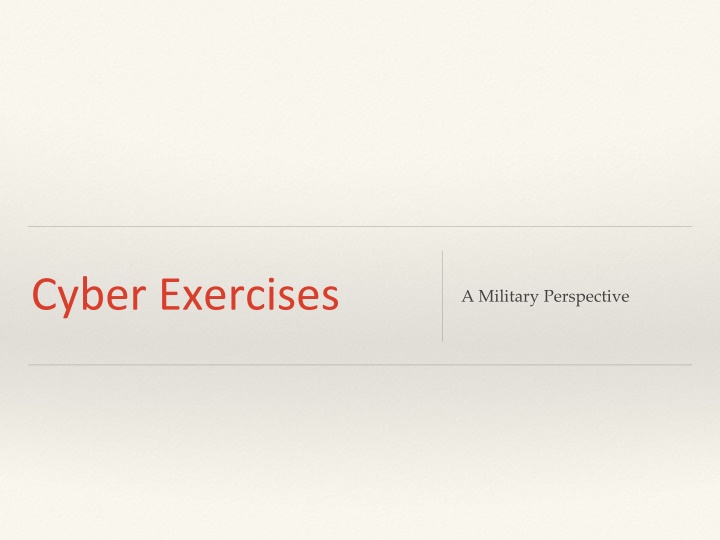 cyber exercises