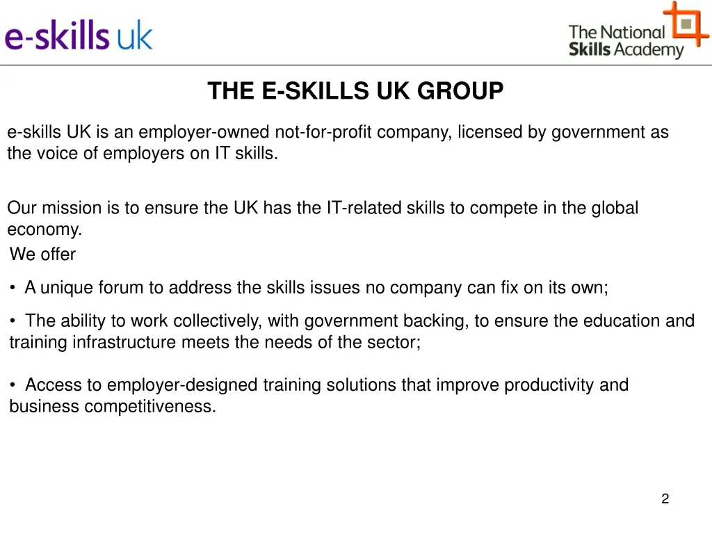 the e skills uk group