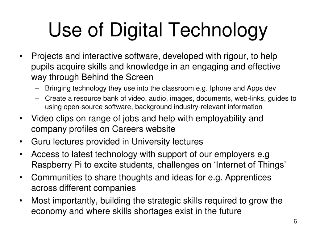 use of digital technology