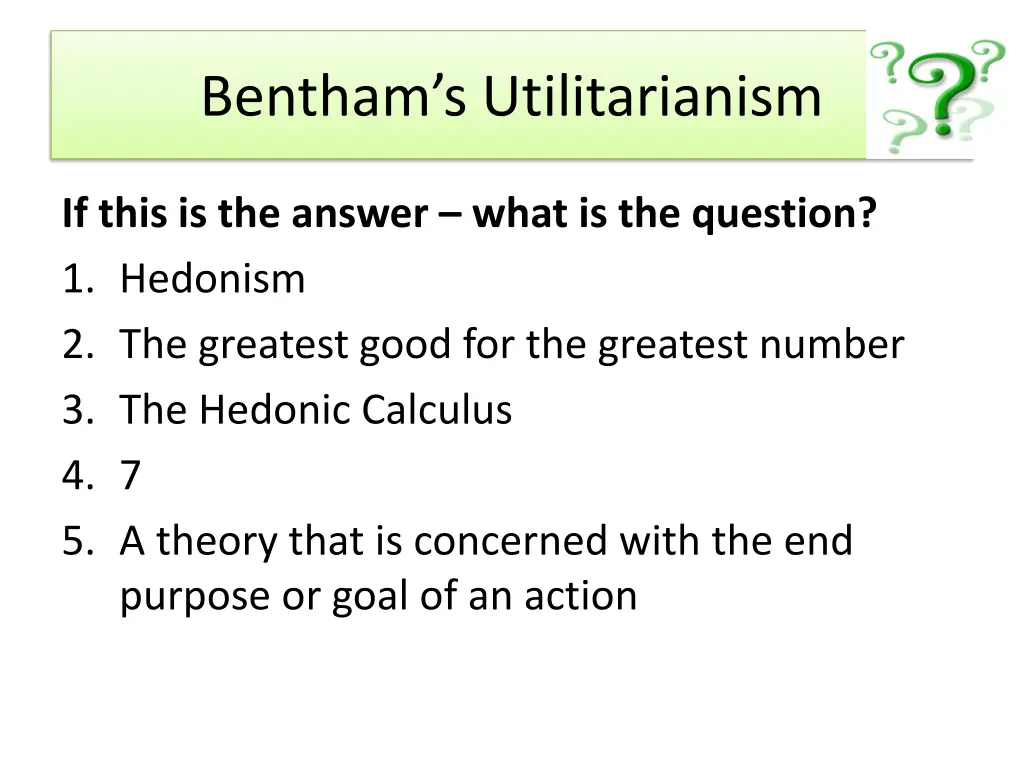 bentham s utilitarianism