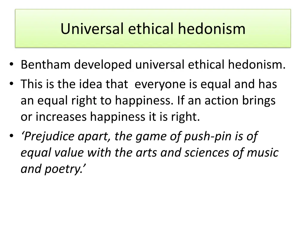 universal ethical hedonism