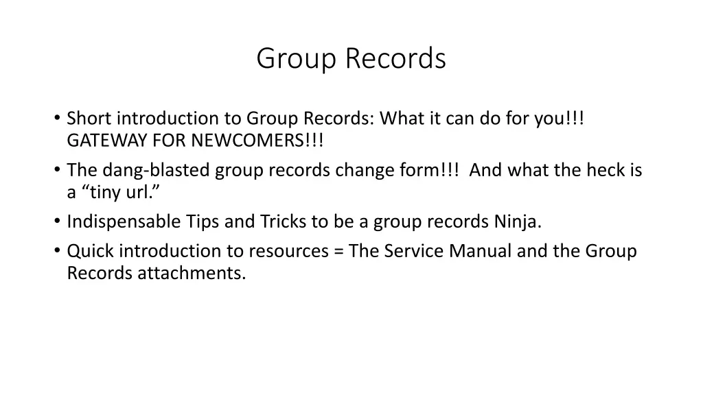 group records