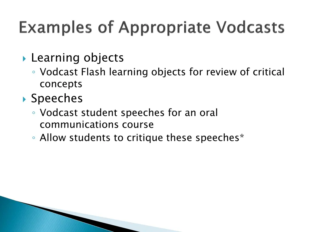 learning objects vodcast flash learning objects