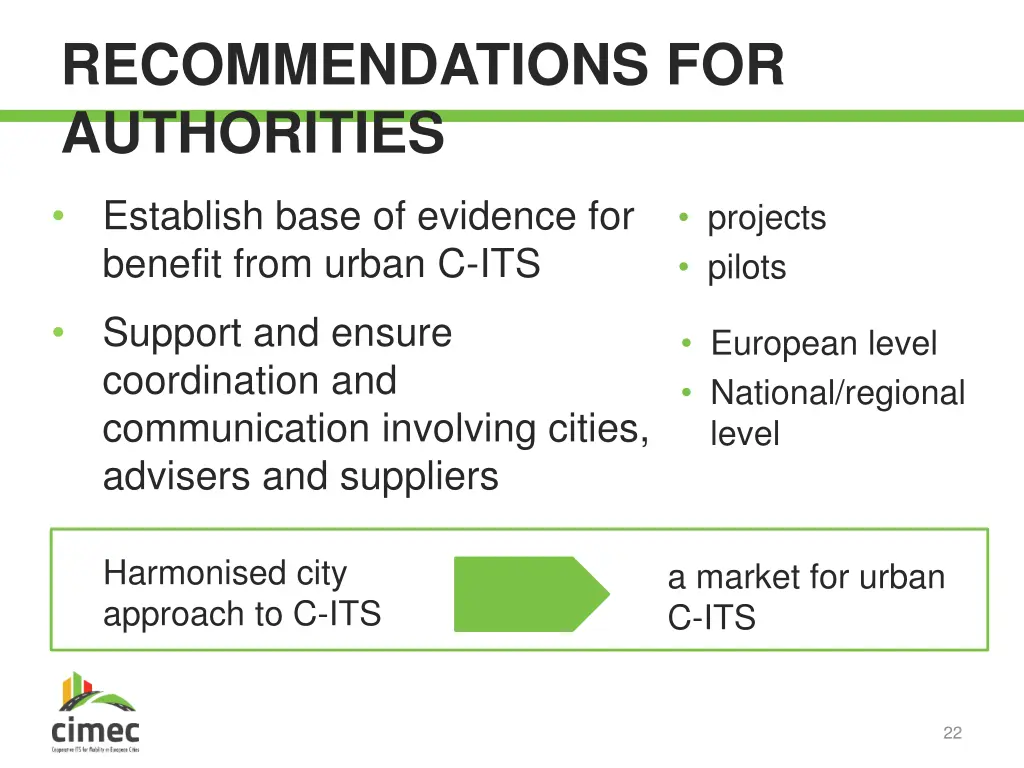 recommendations for authorities