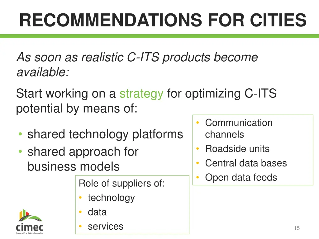 recommendations for cities