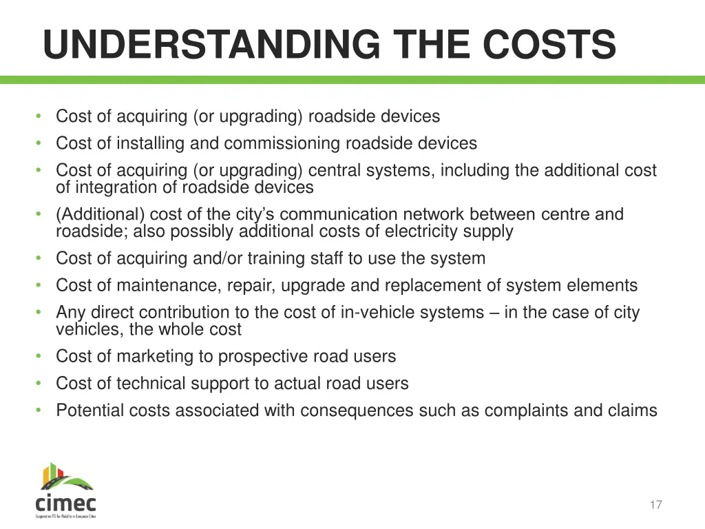 understanding the costs