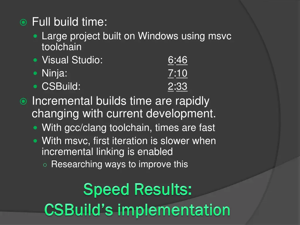 full build time large project built on windows