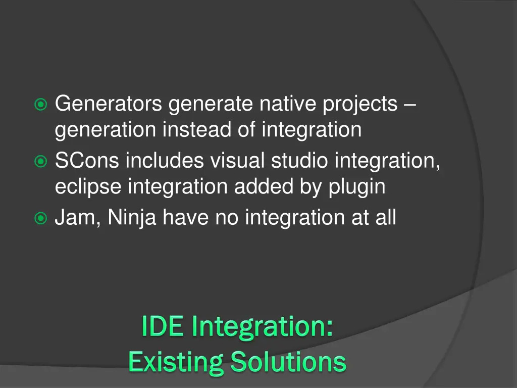 generators generate native projects generation