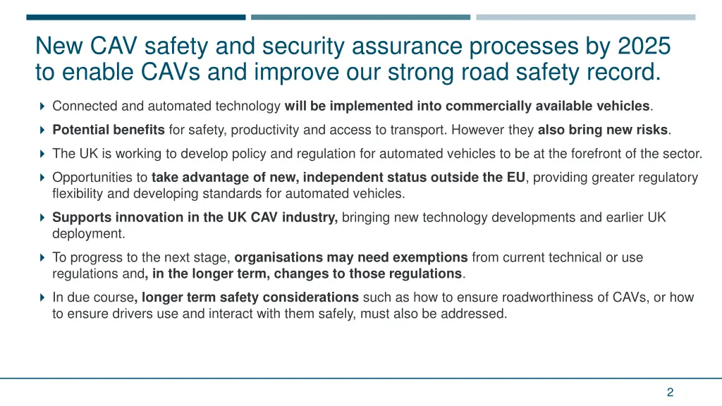 new cav safety and security assurance processes