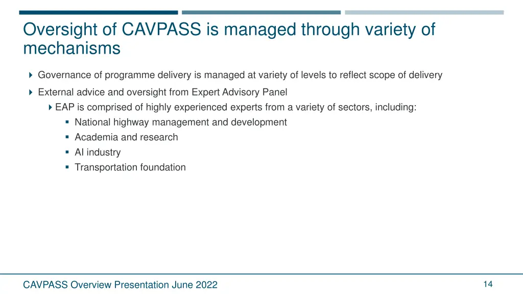 oversight of cavpass is managed through variety