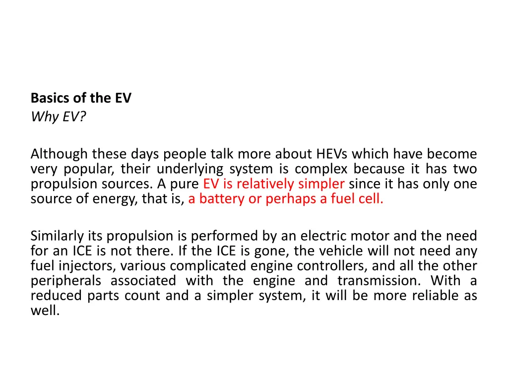 basics of the ev why ev