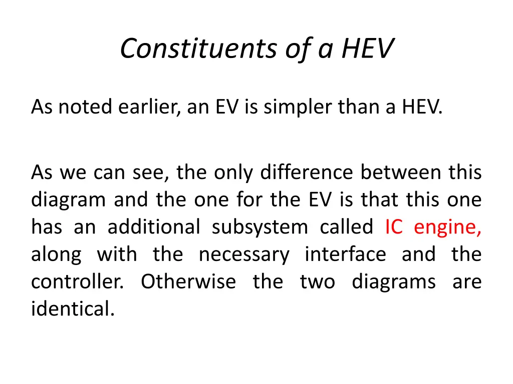 constituents of a hev