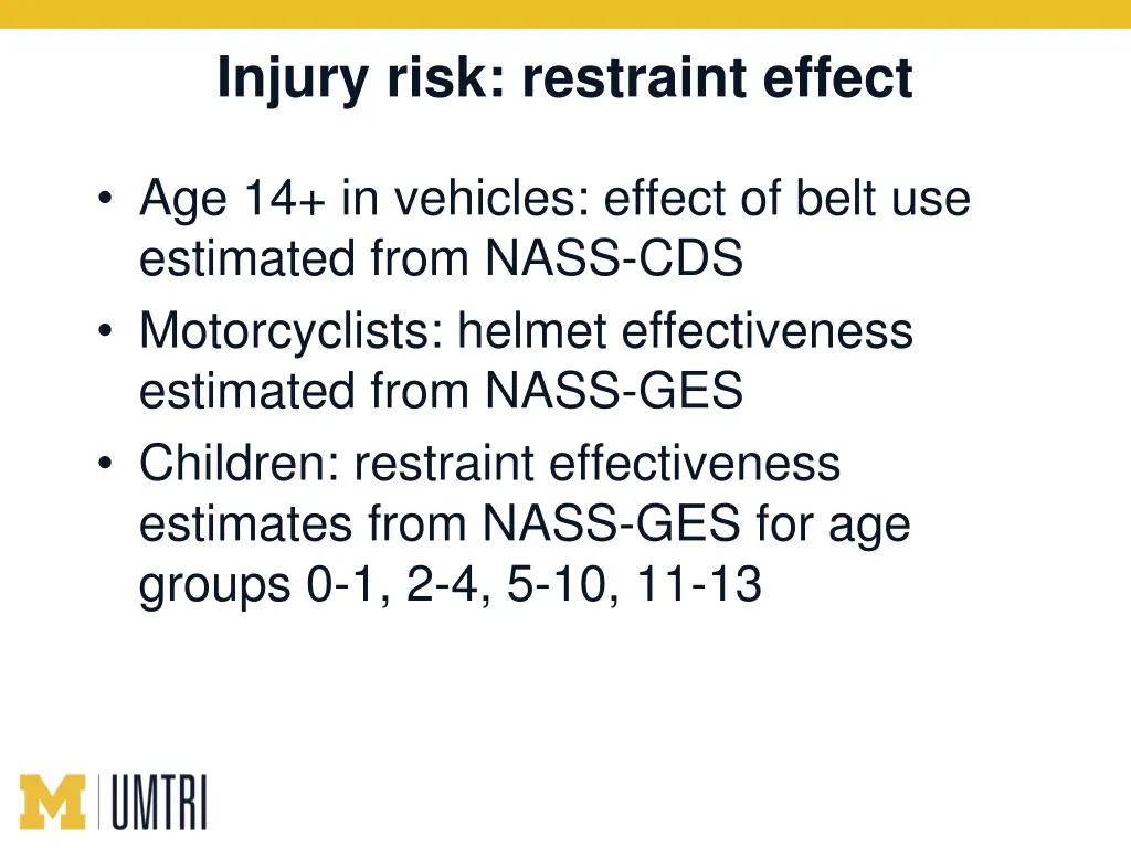 injury risk restraint effect