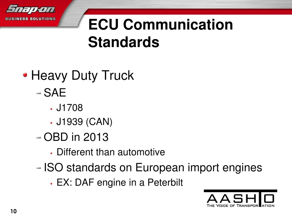 ecu communication standards 1