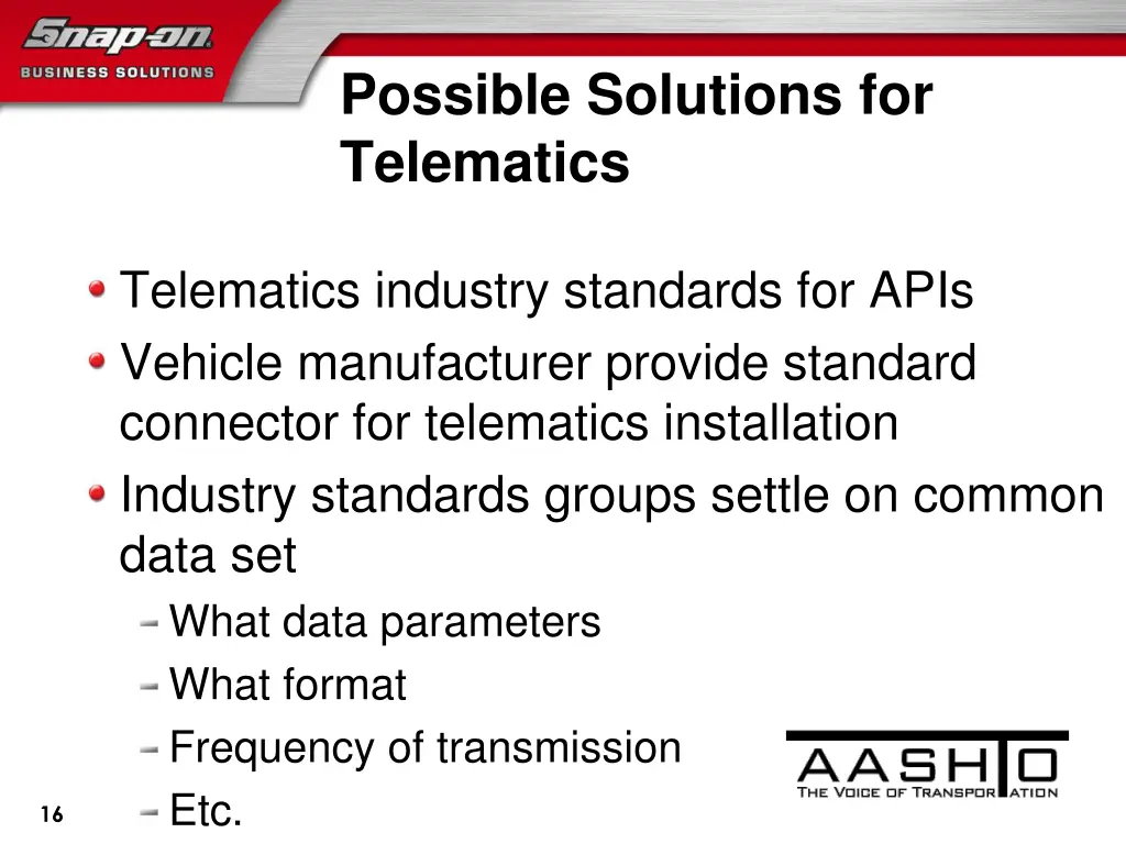 possible solutions for telematics