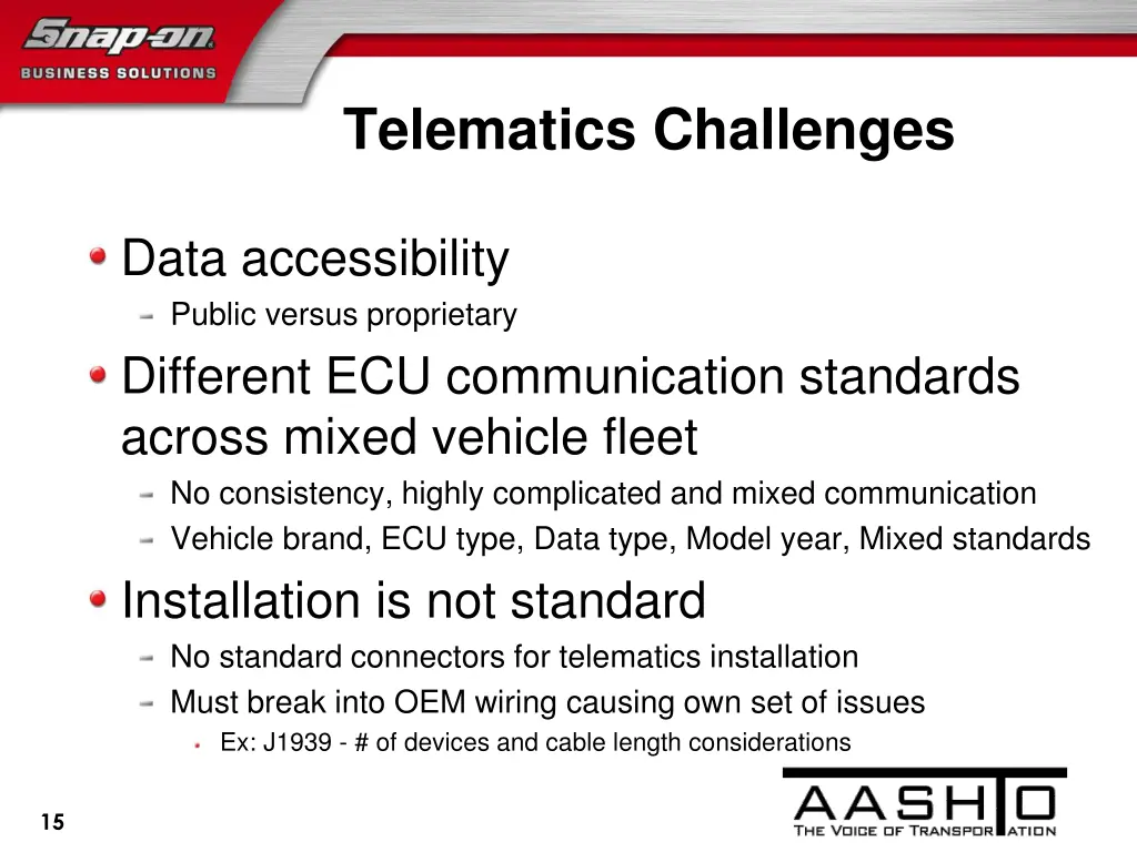 telematics challenges