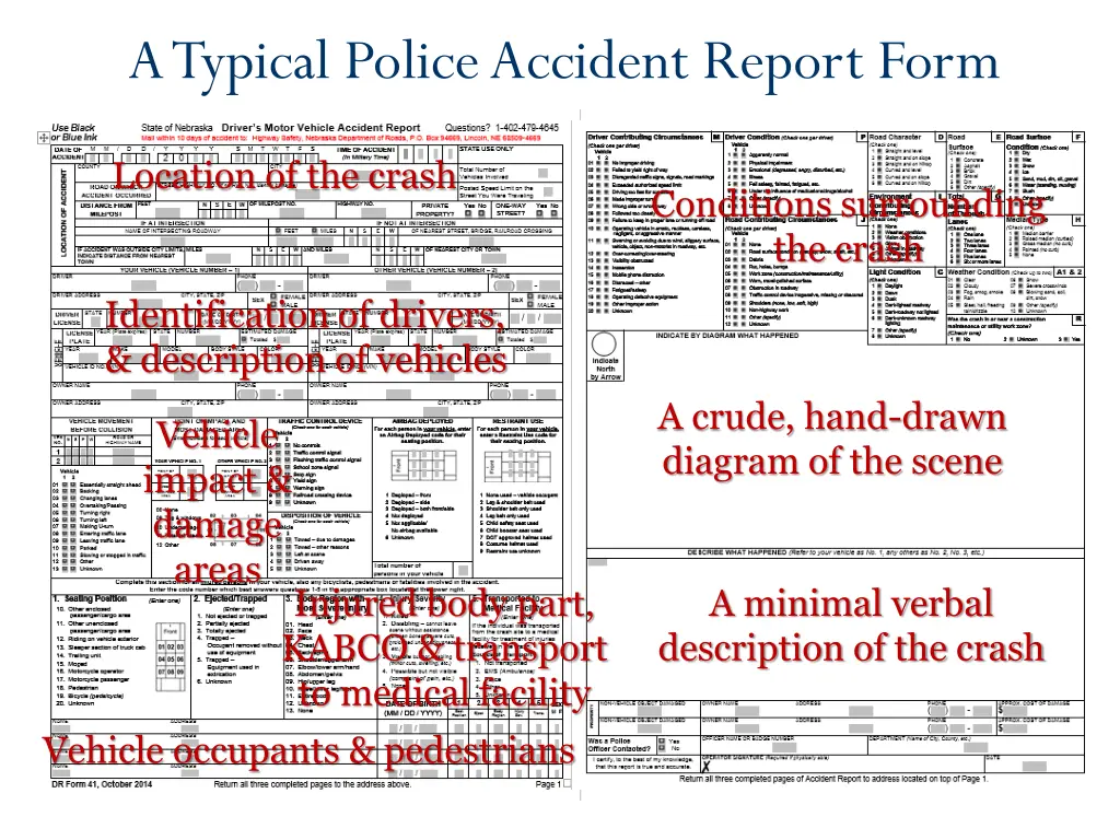 a typical police accident report form