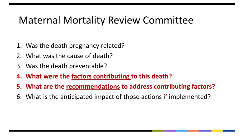 maternal mortality review committee 1