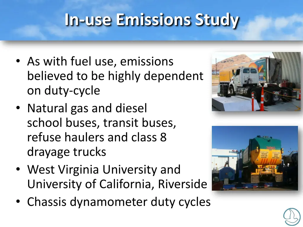 in use emissions study