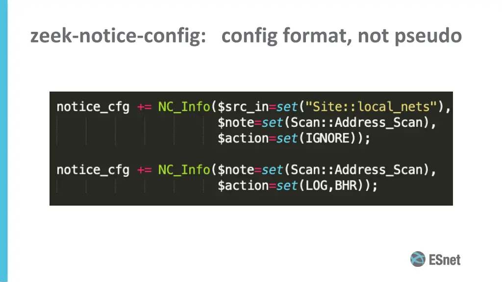 zeek notice config config format not pseudo