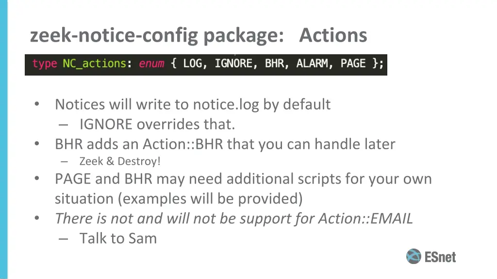 zeek notice config package actions