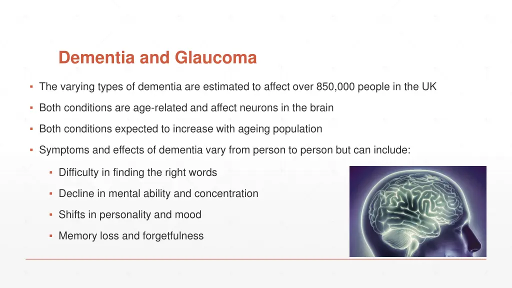 dementia and glaucoma